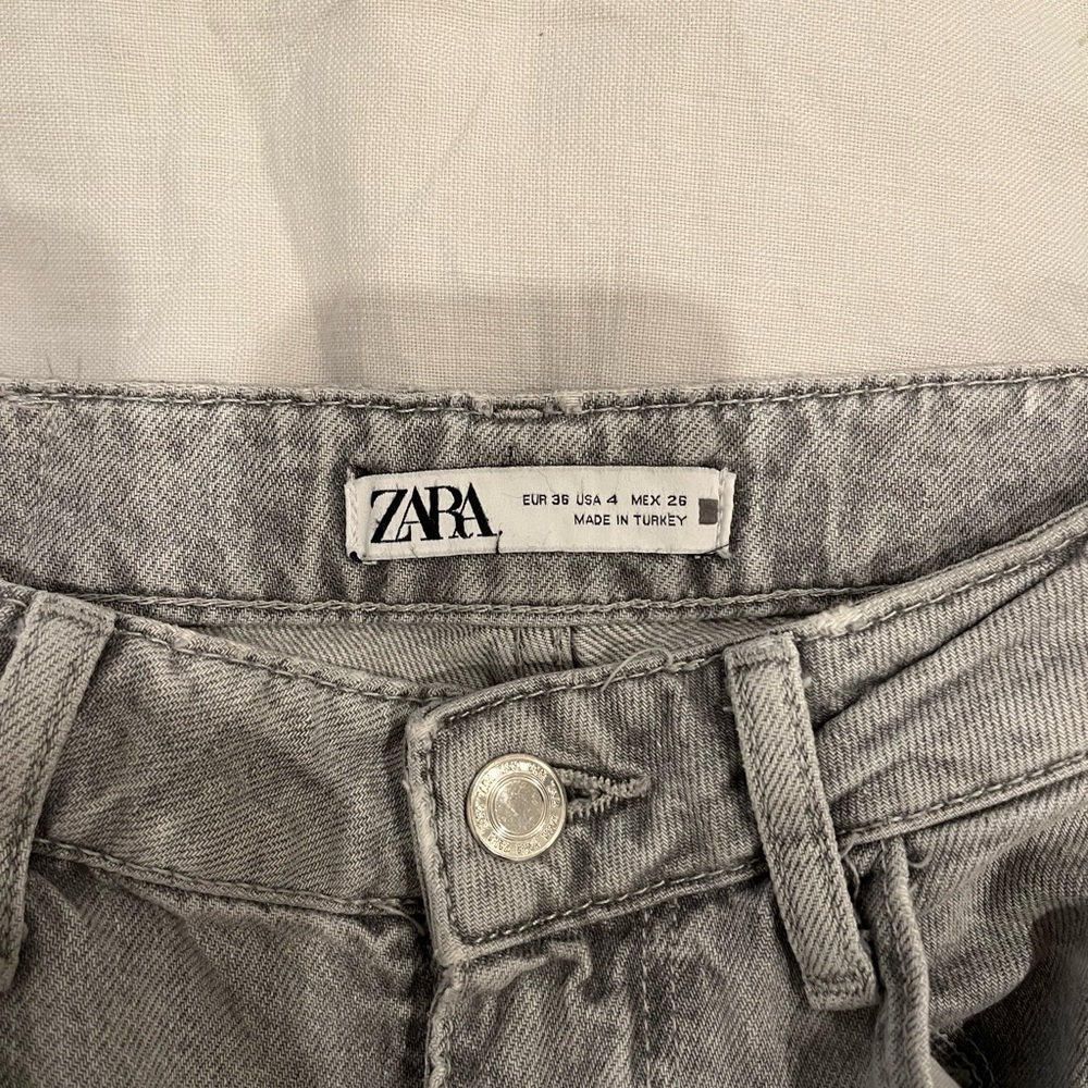Zara High Rise Gray Jeans